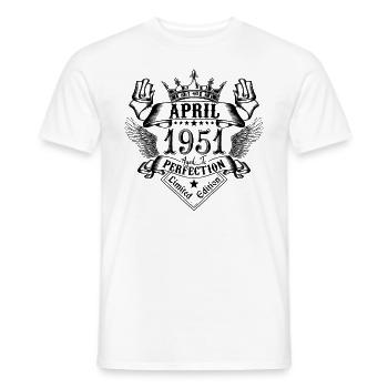 Vintage April 1951 April 1951 born in April - Men's T-Shirt - white - Front - AI Model Male 178 dark (178cm)