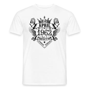 Vintage April 1962 April 1962 born in April - Men's T-Shirt - white - Front - AI Model Male 178 dark (178cm)