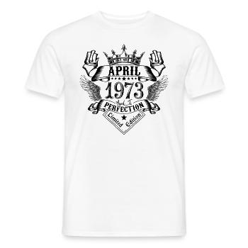 Vintage April 1973 April 1973 born in April - Men's T-Shirt - white - Front - AI Model Male 178 dark (178cm)