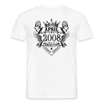Vintage Avril 2008 Avril 2008 né en Avril - T-shirt homme - blanc - Devant - AI Model Male 178 dark (178cm)