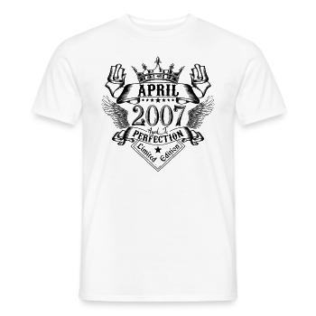 Vintage Avril 2007 Avril 2007 né en Avril - T-shirt homme - blanc - Devant - AI Model Male 178 dark (178cm)
