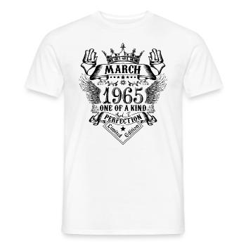Anniversaire Mars 1965 né en Mars 1965 - T-shirt homme - blanc - Devant - AI Model Male 178 dark (178cm)