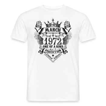 Anniversaire Mars 1972 né en Mars 1972 - T-shirt homme - blanc - Devant - AI Model Male 178 dark (178cm)