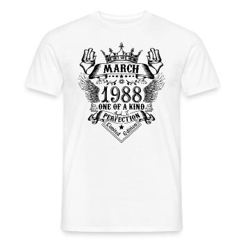 Geburtstag März 1988 geboren im März 1988 - Männer T-Shirt - Weiß - Vorne - AI Model Male 178 dark (178cm)