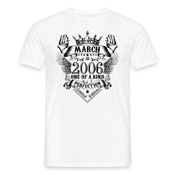 Geburtstag März 2006 geboren im März 2006 - Männer T-Shirt - Weiß - Vorne - AI Model Male 178 dark (178cm)