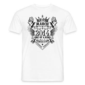 Geburtstag März 2014 geboren im März 2014 - Männer T-Shirt - Weiß - Vorne - AI Model Male 178 dark (178cm)