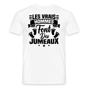 Les vrais hommes font des jumeaux - T-shirt homme - blanc - Devant - AI Model Male 178 dark (178cm)