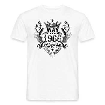 Vintage May 1966 May 1966 born in May - Men's T-Shirt - white - Front - AI Model Male 178 dark (178cm)