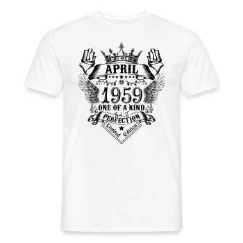 Geburtstag April 1959 geboren im April 1959 - Männer T-Shirt - Weiß - Vorne - AI Model Male 178 dark (178cm)