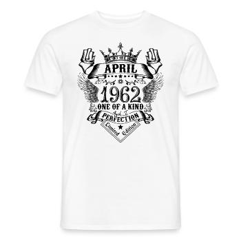 Anniversaire Avril 1962 né en Avril 1962 - T-shirt homme - blanc - Devant - AI Model Male 178 dark (178cm)