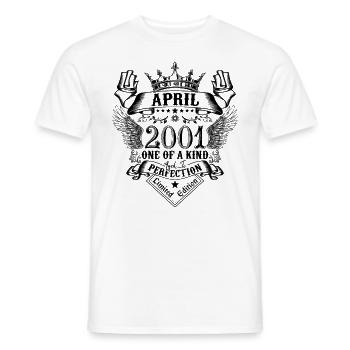 Geburtstag April 2001 geboren im April 2001 - Männer T-Shirt - Weiß - Vorne - AI Model Male 178 dark (178cm)