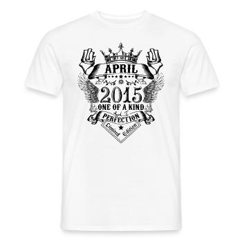 Geburtstag April 2015 geboren im April 2015 - Männer T-Shirt - Weiß - Vorne - AI Model Male 178 dark (178cm)