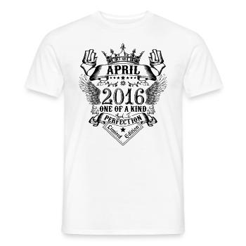 Geburtstag April 2016 geboren im April 2016 - Männer T-Shirt - Weiß - Vorne - AI Model Male 178 dark (178cm)