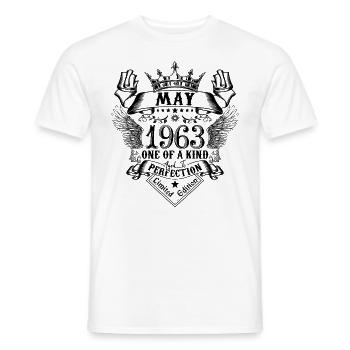 Geburtstag Mai 1963 geboren im Mai 1963 - Männer T-Shirt - Weiß - Vorne - AI Model Male 178 dark (178cm)