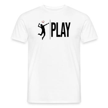 Funny Play Volleyball - - Men's T-Shirt - white - Front - AI Model Male 178 dark (178cm)