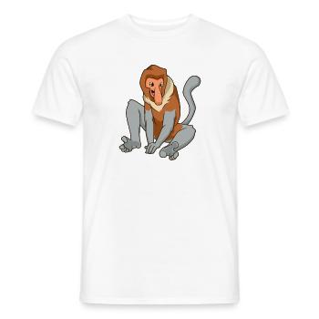 Singe proboscis Kawaii - T-shirt homme - blanc - Devant - AI Model Male 178 dark (178cm)