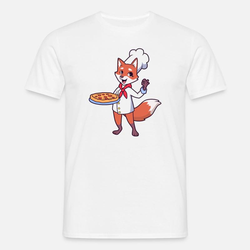 Fuchs is a pizza maker - Men's T-Shirt - white