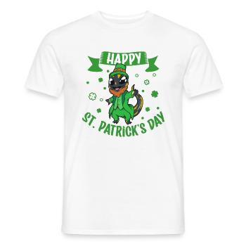 St Patrick's Salamander - Happy St Patrick's Day - Men's T-Shirt - white - Front - AI Model Male 178 dark (178cm)