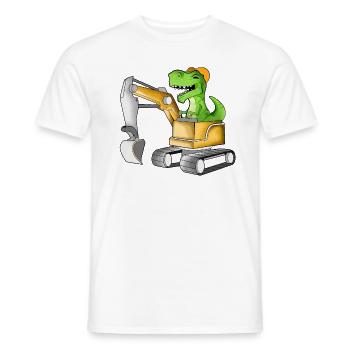 Pilote de pelle TREX - T-shirt homme - blanc - Devant - AI Model Male 178 dark (178cm)