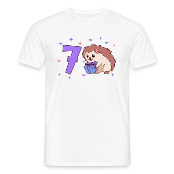 Mit Igel - Kinder Geburtstag 7 Jahre - Männer T-Shirt - Weiß - Vorne - AI Model Male 178 dark (178cm)