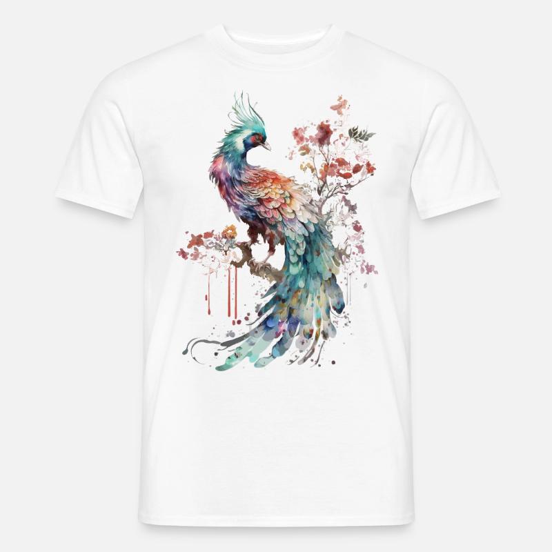 Vogel - Chinesischer Phönix - Männer T-Shirt - Weiß