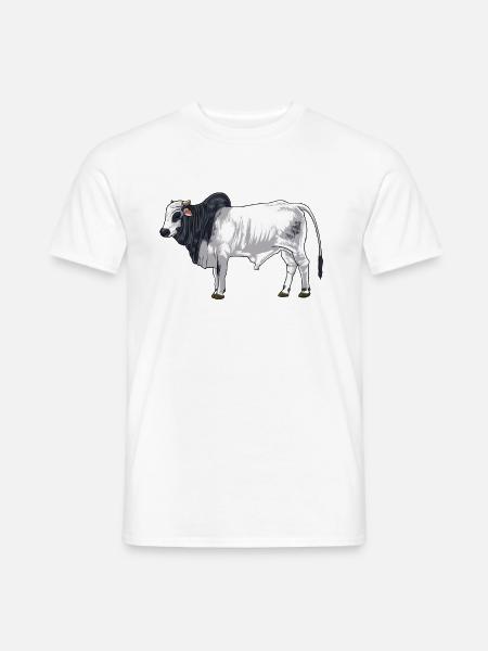 Zeichnung eines Brahman Rind - Männer T-Shirt - Weiß