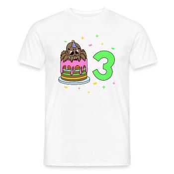 With Spider - Children's Birthday 3 Years - Men's T-Shirt - white - Front - AI Model Male 178 dark (178cm)