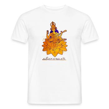 Hindu God - Saraswati - Men's T-Shirt - white - Front - AI Model Male 178 dark (178cm)
