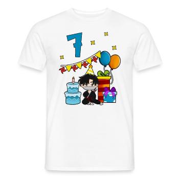 With Ninja - Boys Birthday 7 Years - Men's T-Shirt - white - Front - AI Model Male 178 dark (178cm)