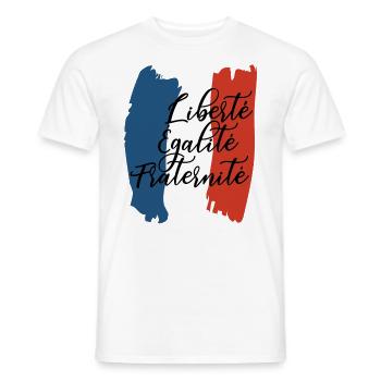 Liberté Égalité Fraternité - Men's T-Shirt - white - Front - AI Model Male 178 dark (178cm)