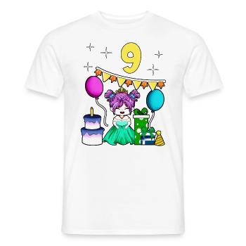 Mit Prinzessin - Mädchen Geburtstag 9 Jahre - Männer T-Shirt - Weiß - Vorne - AI Model Male 178 dark (178cm)