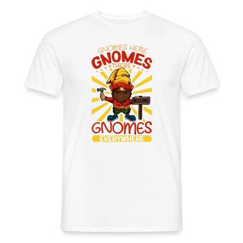 Des nains de jardin partout - T-shirt homme - blanc - Devant - AI Model Male 178 dark (178cm)