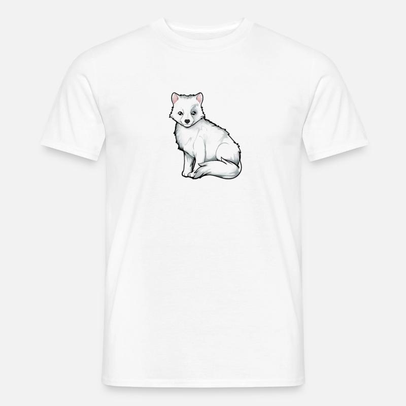 Zeichnung eines Polarfuchs - Männer T-Shirt - Weiß