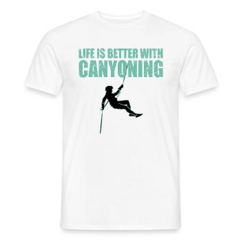 Mit Canyoning ist das Leben besser - Männer T-Shirt - Weiß - Vorne - AI Model Male 178 dark (178cm)