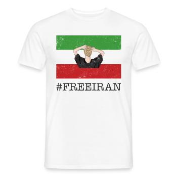 Neue iranische Flagge Kein Hijab weibliche Faustunterstützung - Männer T-Shirt - Weiß - Vorne - AI Model Male 178 dark (178cm)