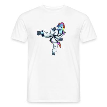 Licorne de dessin animé fait Tang So Do - T-shirt homme - blanc - Devant - AI Model Male 178 dark (178cm)