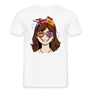 Moitié Britannique Moitié Espagnole, Espagne Unie - T-shirt homme - blanc - Devant - AI Model Male 178 dark (178cm)