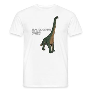 Realistic drawing of the Brachiosaurus - Men's T-Shirt - white - Front - AI Model Male 178 dark (178cm)