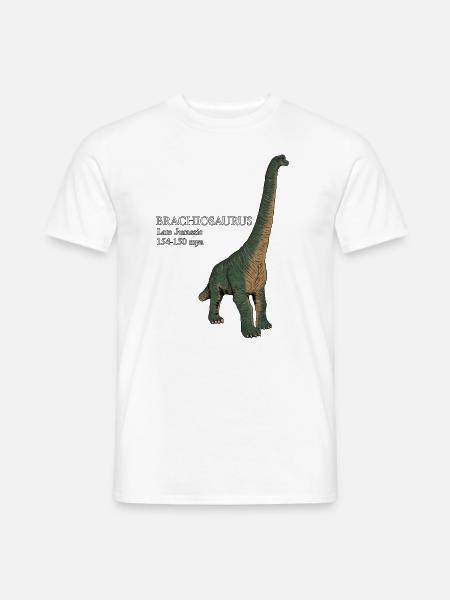 Realistic drawing of the Brachiosaurus - Men's T-Shirt - white