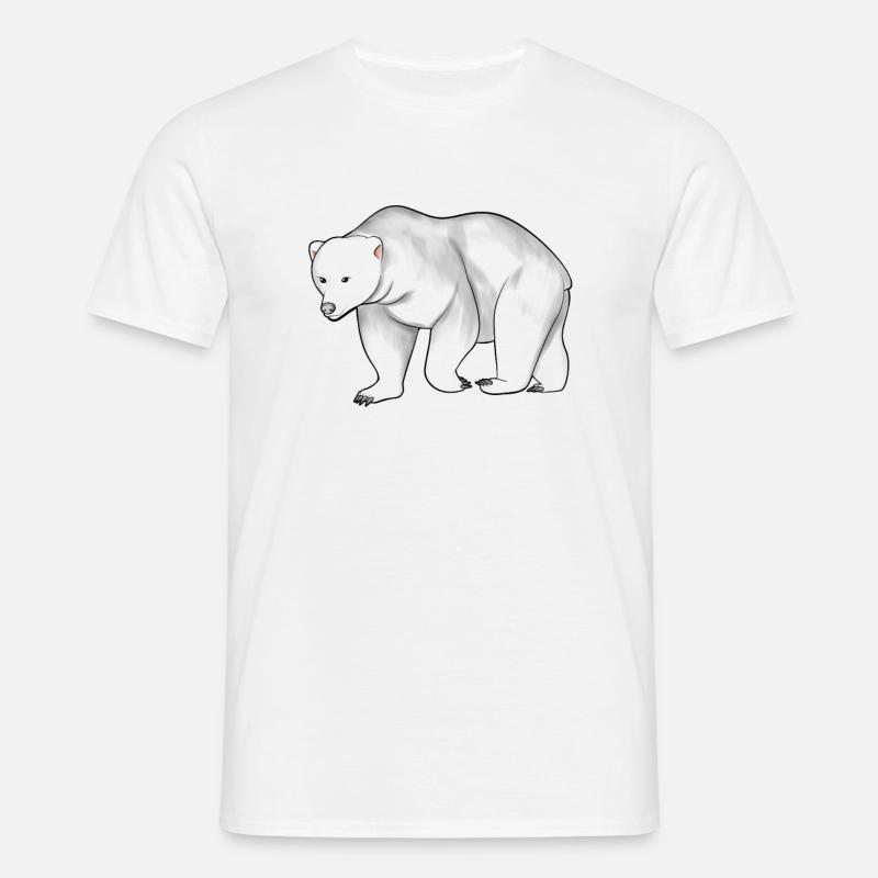 Zeichnung eines Eisbär - Männer T-Shirt - Weiß