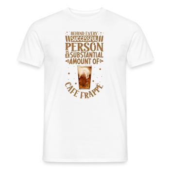 Successful only with Café Frappé - Men's T-Shirt - white - Front - AI Model Male 178 dark (178cm)