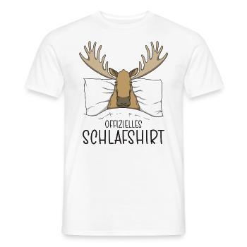 Offizielles Schlafshirt Elch, Schlafanzug Elch - Männer T-Shirt - Weiß - Vorne - AI Model Male 178 dark (178cm)