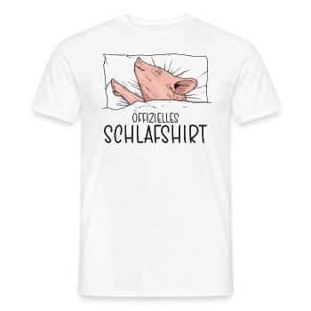Offizielles Schlafshirt Schwein, Schlafanzug - Männer T-Shirt - Weiß - Vorne - AI Model Male 178 dark (178cm)