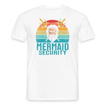 Sirène Sécurité Merman Costume Mermaid Coffre-fort - T-shirt homme - blanc - Devant - AI Model Male 178 dark (178cm)