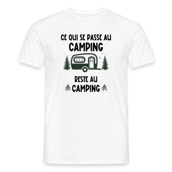 ce qui se passe au camping - T-shirt homme - blanc - Devant - AI Model Male 178 dark (178cm)
