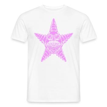 Pinky Seastar mit cooler Sonnenbrille und Bart - Männer T-Shirt - Weiß - Vorne - AI Model Male 178 dark (178cm)