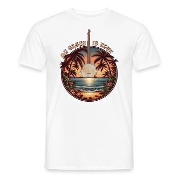 Mein Gras ist Blue Banjo Retro Sunset Bluegrassmei - Männer T-Shirt - Weiß - Vorne - AI Model Male 178 dark (178cm)