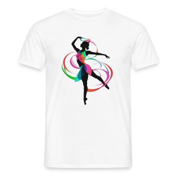 Femme, gymnaste, rsg, gymnastique, illustration, coloré - T-shirt homme - blanc - Devant - AI Model Male 178 dark (178cm)