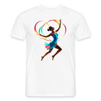 Woman, gymnast, rsg, gymnastics, illustration - Men's T-Shirt - white - Front - AI Model Male 178 dark (178cm)