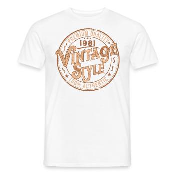 Vintage 1981 Birthday Gift 1981 Retro 1981 - Men's T-Shirt - white - Front - AI Model Male 178 dark (178cm)